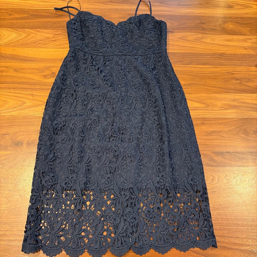 NWOT Size 4 J Crew Guipure Lace Dress Navy